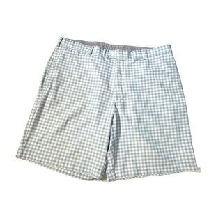 Peter Millar Shorts Men's Blue Gingham SZ 38 Wicking Material & Comfortable Fit